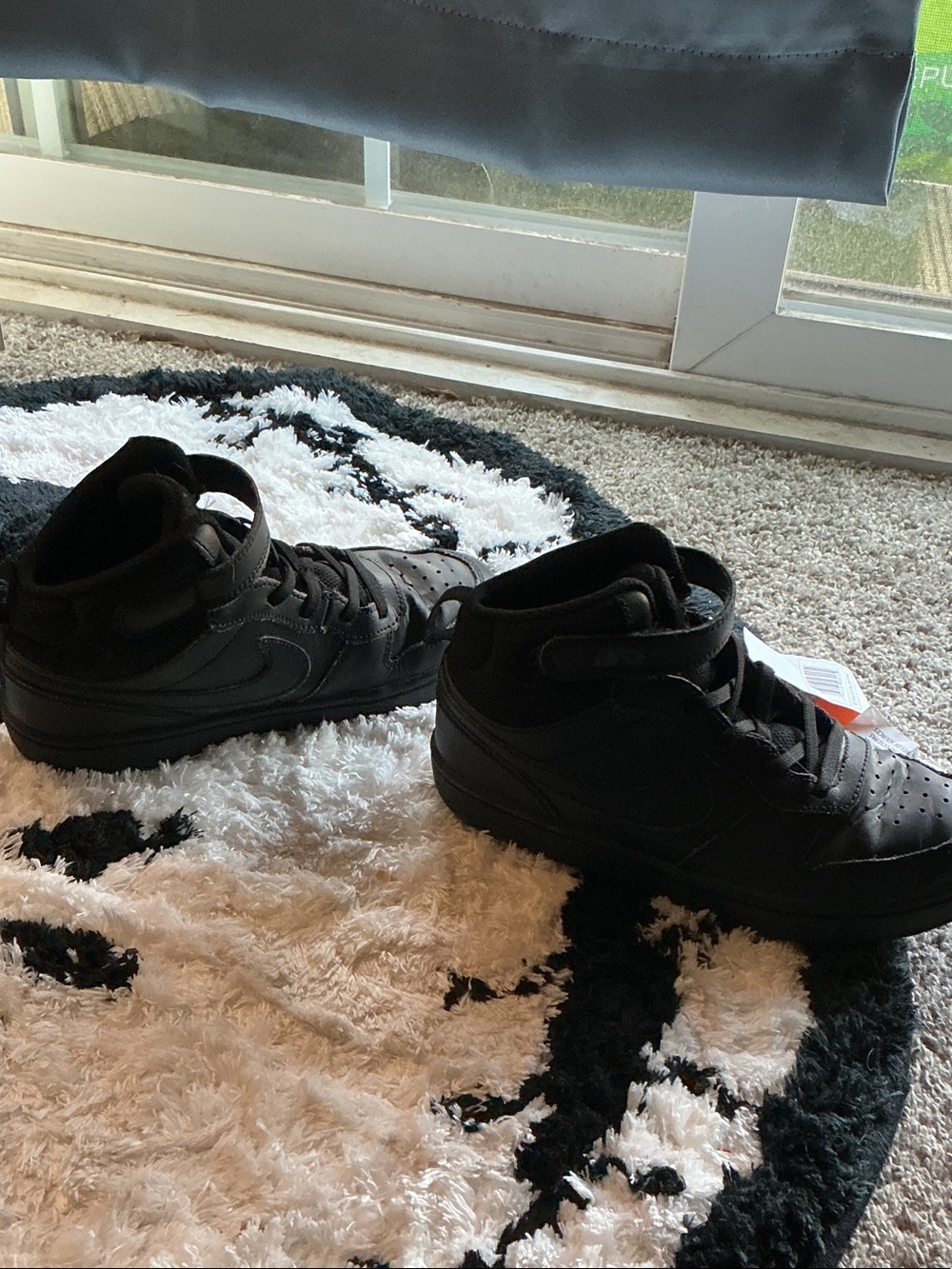 Nike Kids Black High-Top Sneakers with Velcro Strap